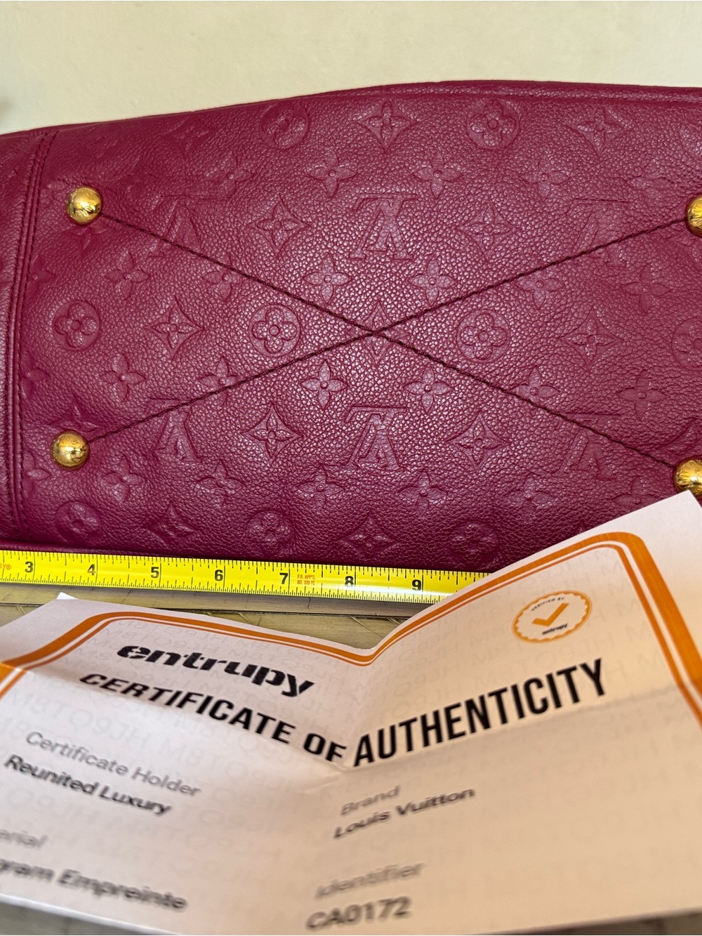 Louis Vuitton Monogram Empreinte Artsy MM Leather Shoulder Bag Raspberry - Picture 5 of 11